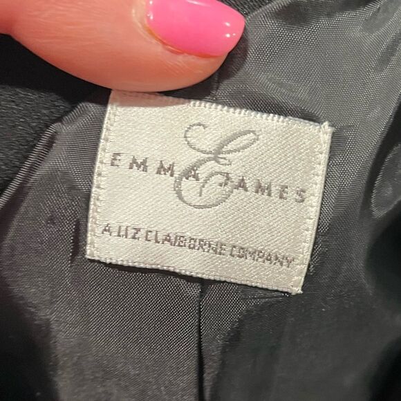 Emma James Liz Claiborne Button-Front Blazer Jacket Classic Fit Black Size 12 - Picture 4 of 7